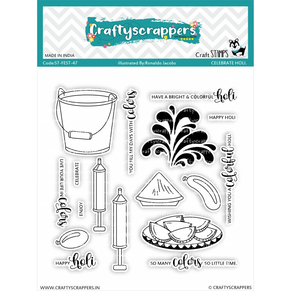 Craftyscrappers Stamps- CELEBRATE HOLI